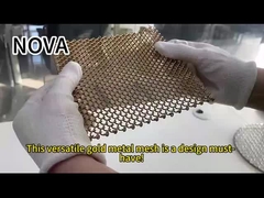 الستارة الزخرفية المعدنية الشبكة الألومنيوم الذهب 6mm X 6mm القسمة غرفة قابلة للتخصيص