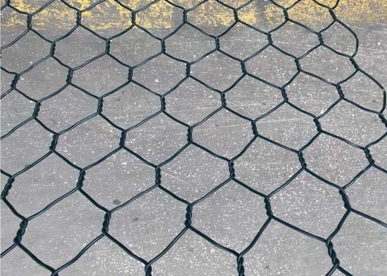PVC المغلفة المجلفن شبكة التراب سداسية 60x80mm للهندسة المدنية