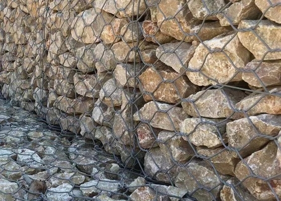 2*1*1m 245gsm أسلاك غالوانيزد سلة غابيون البناء الدائم
