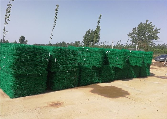سلال التراب المعدنية المغلفة بالبلاستيك PVC حماية السدود الثقيلة المجلفنة