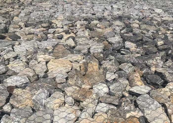 قوة الشد المفرشات الغابيون مع غطاء PVC الأخضر