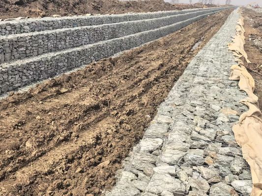 البنك الفيضان أو دليل البنك شبكة غابيون مع قطر الأسلاك 2.0mm-4.0mm