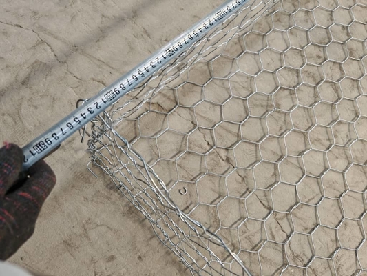 صندوق غابيون مجلفن من شبك الأسلاك المعدنية، شبكة سداسية للتحكم في التآكل