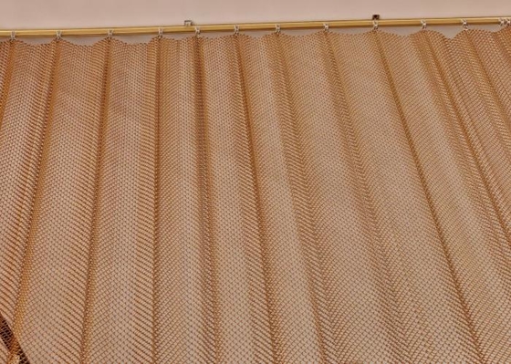 Decorative Metal Mesh Curtains Good Flexibility Semi-transparent For Your High-class Decorative Purpose