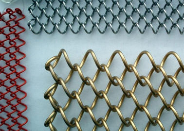 الستارة الزخرفية المعدنية الشبكة الألومنيوم الذهب 6mm X 6mm القسمة غرفة قابلة للتخصيص