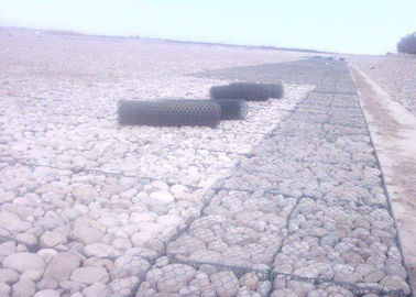 حماية التآكل PVC المغلفة التراب ، قفص معدني مليئة بالحجارة
