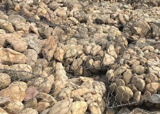 التحكم في الفيضانات 4.0mm قفص شبكة غابيون للصناديق غابيون الكيس الحجري النهر ملء أكياس غابيون PVC مغلفة أكياس غابيون